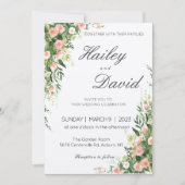 Delicate Floral Design Wedding Kaart (Voorkant)