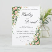 Delicate Floral Design Wedding Kaart (Staand voorkant)