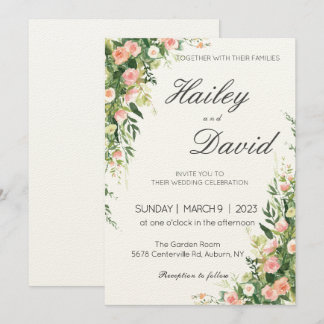 Delicate Floral Design Wedding Kaart