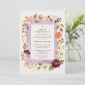 Delicate Floral Frame Christian Catholic Wedding Kaart (Staand voorkant)