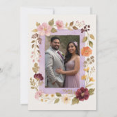 Delicate Floral Frame Christian Catholic Wedding Kaart (Achterkant)