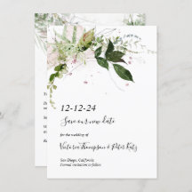 Delicate floral Greenery Save the Date