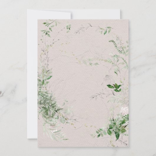 Delicate floral Greenery Save the Date Kaart (Achterkant)
