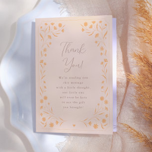 Delicate Floral Hand getrokken Verhalenboek Baby s Bedankkaart