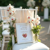 Delicate Floral Heart Loving Memory Reserved Seat Poster