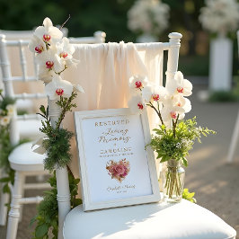 Delicate Floral Heart Loving Memory Reserved Seat Poster