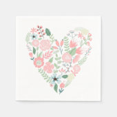 Delicate Floral Heart Servetten (Voorkant)