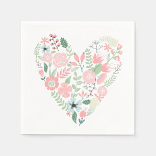 Delicate Floral Heart Servetten