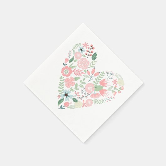 Delicate Floral Heart Servetten (Hoek)