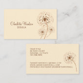 Delicate Floral Illustration Doula Geboorte Verlos Visitekaartje (Voorkant / Achterkant)