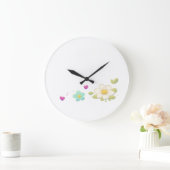 Delicate Floral Illustration Wall Clock – Nature Grote Klok (Huis)