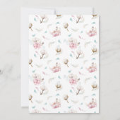 Delicate Floral & Katoen doop Kaart (Achterkant)