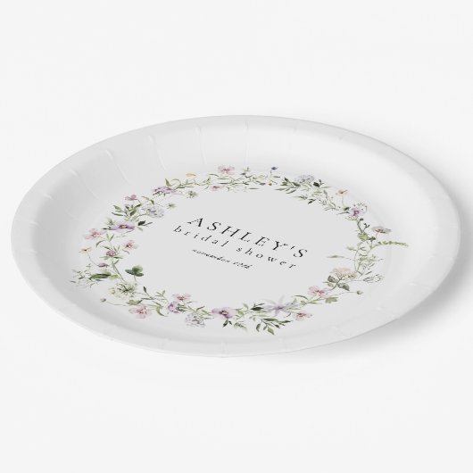 Delicate Floral Lavendel Vrijgezellenfeest Papieren Bordje (Gekanteld)