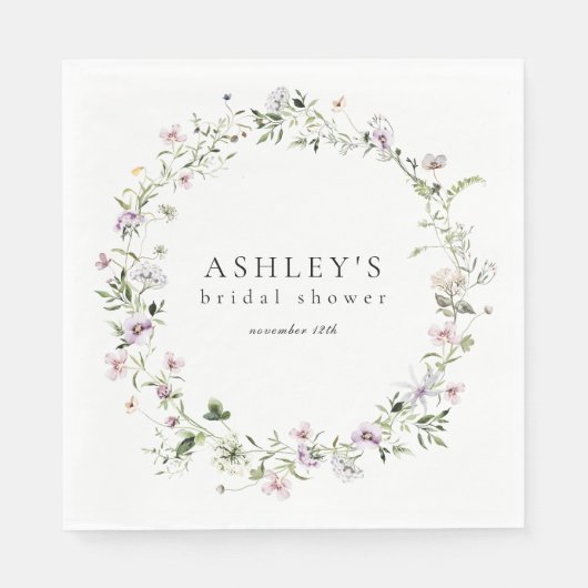 Delicate Floral Lavendel Vrijgezellenfeest Servet (Voorkant)