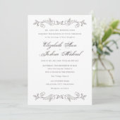 Delicate Floral Lavendel Wedding Kaart (Staand voorkant)