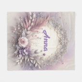 Delicate Floral Lijst met kanten details Fleece Deken (Voorkant (Horizontaal))