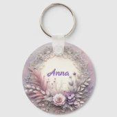 Delicate Floral Lijst met kanten details Sleutelhanger (Voorkant)