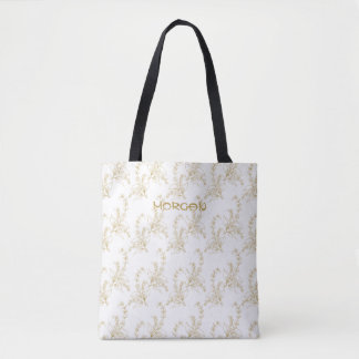 Delicate Floral Line Art Gepersonaliseerde Canvas  Tote Bag