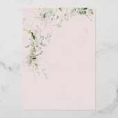 Delicate Floral Meadow Wedding Folie Uitnodiging (Achterkant)