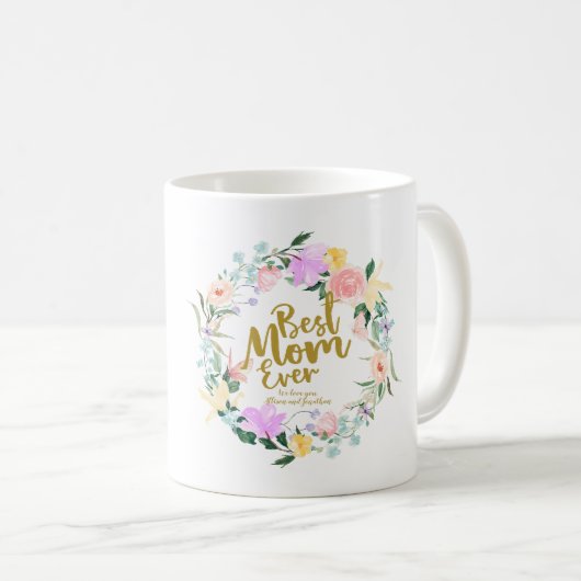 Delicate Floral met de beste Moederdag van mama oo Koffiemok (Voorkant rechts)