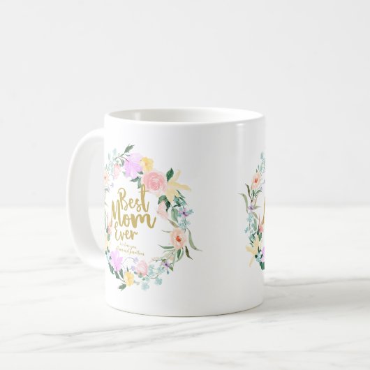 Delicate Floral met de beste Moederdag van mama oo Koffiemok (Voorkant links)