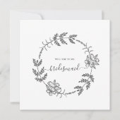 Delicate Floral Modern Bridesmaid Wedding Kaart (Voorkant)