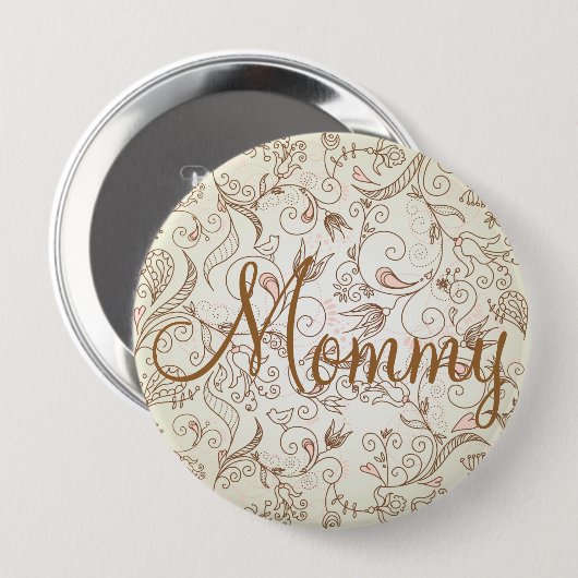 Delicate Floral Mom's Button (Voorkant /achterkant)