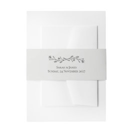 Delicate Floral Monochrome bruiloft Uitnodigingen Wikkel