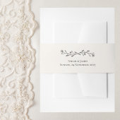 Delicate Floral Monochrome bruiloft Uitnodigingen Wikkel