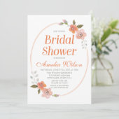 Delicate Floral Oranje Bridal Shower Kaart (Staand voorkant)