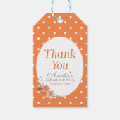 Delicate Floral Oranje Vrijgezellenfeest Hartelijk Cadeaulabel (Voorkant)
