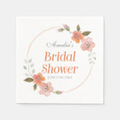 Delicate Floral Oranje Vrijgezellenfeest Servet (Voorkant)