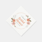 Delicate Floral Oranje Vrijgezellenfeest Servet (Hoek)