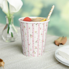 Delicate Floral Patroon Papieren Cups Bekers