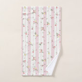 Delicate Floral Patroon Roze Badhanddoek Set Bad Handdoek (Handdoek)