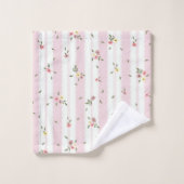 Delicate Floral Patroon Roze Badhanddoek Set Bad Handdoek (Wasdoekje)