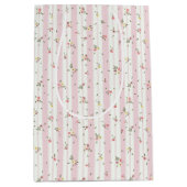 Delicate Floral Patroon Roze Gift Bag Medium Cadeauzakje (Voorkant)