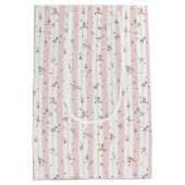 Delicate Floral Patroon Roze Gift Bag Medium Cadeauzakje (Achterkant)