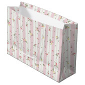 Delicate Floral Patroon Roze Grote Gift Bag Groot Cadeauzakje (Voorkant Gekanteld)