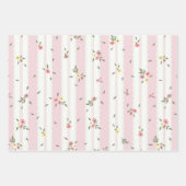 Delicate Floral Patroon Roze Wrapping Paper Set (Voorkant)