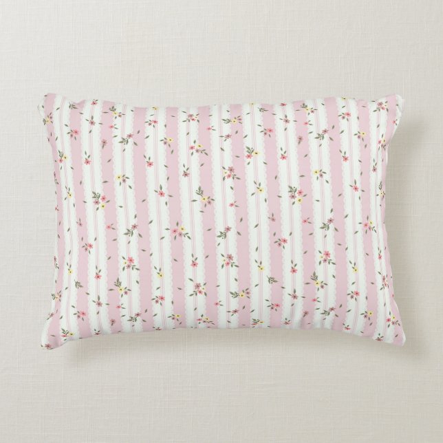 Delicate Floral Pattern Accent Pillow Kussen (Voorkant)