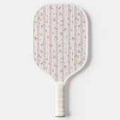 Delicate Floral Pattern Back Solid Pink Pickleball Paddle (Voorkant)