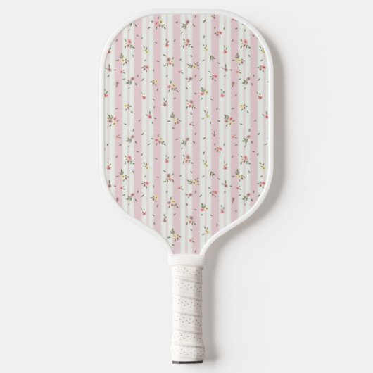 Delicate Floral Pattern Back Solid Pink Pickleball Paddle (Voorkant)