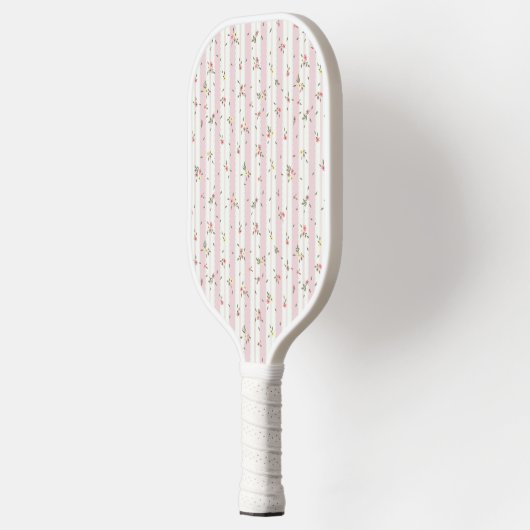 Delicate Floral Pattern Back Solid Pink Pickleball Paddle (Links)