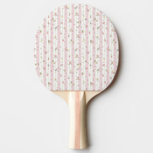 Delicate Floral Pattern Back Solid Pink Tafeltennisbatje