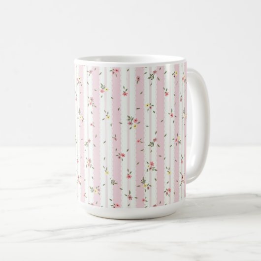 Delicate Floral Pattern Coffee Mok (Voorkant rechts)