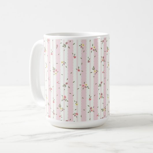 Delicate Floral Pattern Coffee Mok (Voorkant links)