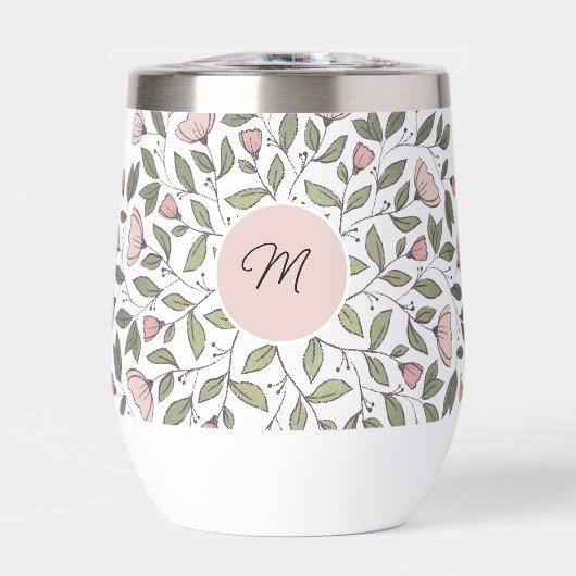 Delicate Floral Pattern Custom Monogram (Voorkant)