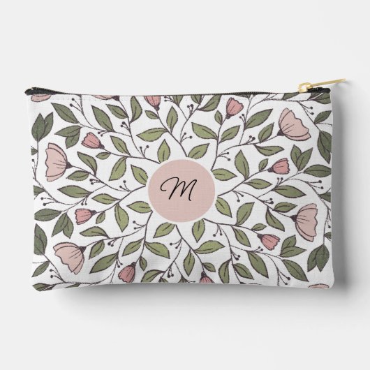Delicate Floral Pattern Custom Monogram Etui (Achterkant)