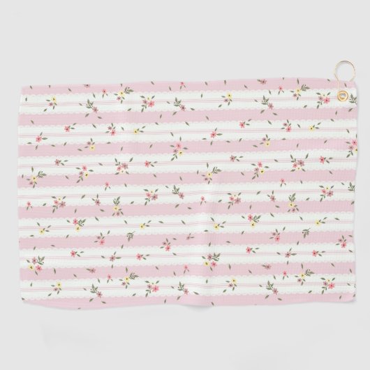Delicate Floral Pattern Golf Handdoek (Horizontaal)